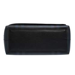 Burberry Black Check PVC and Leather Large Burleigh Messenger Bag