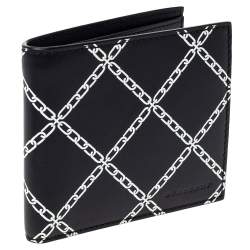 Burberry Black/White Leather Bifold Wallet