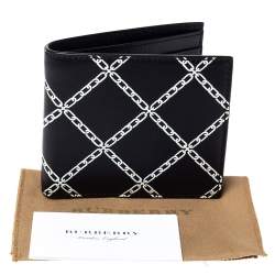 Burberry Black/White Leather Bifold Wallet