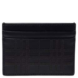 Pre Owned Burberry Black Leather Sandon Card Holder