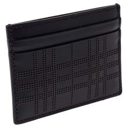 Pre Owned Burberry Black Leather Sandon Card Holder