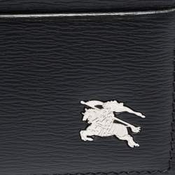 Burberry Black Leather Equestrian Knight Device Card Holder