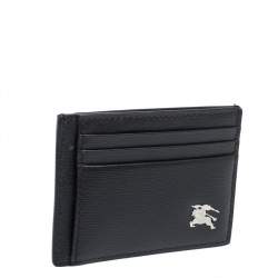 Burberry Black Leather Equestrian Knight Device Card Holder
