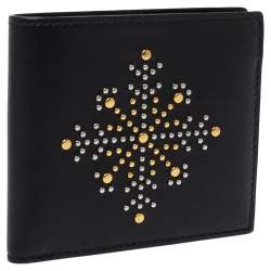 Burberry Black Leather Studs Bifold Wallet