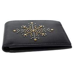 Burberry Black Leather Studs Bifold Wallet