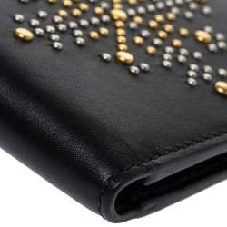 Burberry Black Leather Studs Bifold Wallet