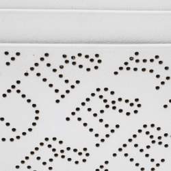 Pre Owned Burberry White Perforated Leather Sandon Card Holder