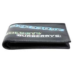 Burberry Black Printed Check Coated Canvas Bill Bifold Wallet