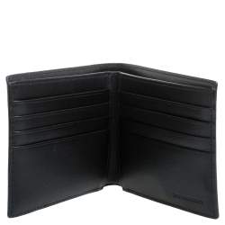 Burberry Black Printed Check Coated Canvas Bill Bifold Wallet