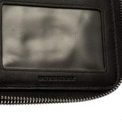 Burberry Navy Blue Coated Canvas Reeves Double Zip Wallet