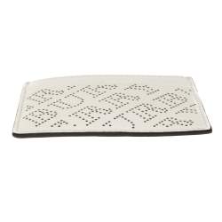 Pre Owned Burberry White Perforated Leather Sandon Card Holder