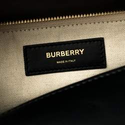 Burberry Black Leather Extra Large Society Top Handle Bag