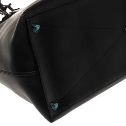 Burberry Black Leather Extra Large Society Top Handle Bag
