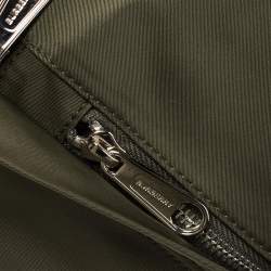 Burberry Green Nylon Logo Print Backpack