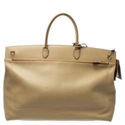 Burberry Beige Leather Extra Large Society Top Handle Bag