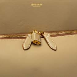 Burberry Beige Leather Extra Large Society Top Handle Bag