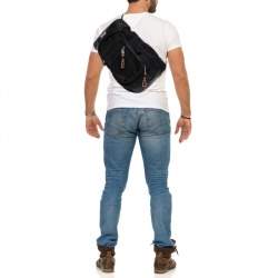 Burberry Black Leather and Nylon Leo Belt Pack Bag