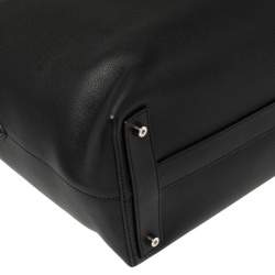 Burberry Black Grain Leather Lawrence Holdall Weekend Bag