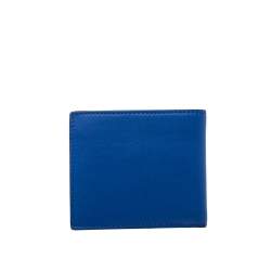 Burberry Blue Leather Reg CC Bill8 Bifold Wallet