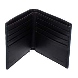 Burberry Blue Leather Reg CC Bill8 Bifold Wallet