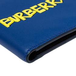 Burberry Blue Leather Reg CC Bill8 Bifold Wallet