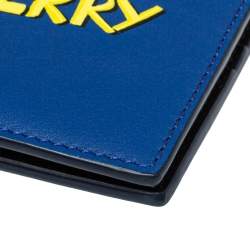 Burberry Blue Leather Reg CC Bill8 Bifold Wallet