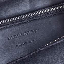 Burberry Black Leather Lawrence Holdall Weekend Bag