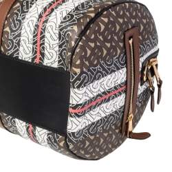 Burberry Bridle Brown Coated Canvas Medium Kennedy Duffle Bag