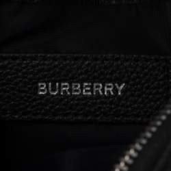 Burberry Black Leather Graphic Logo Messenger Bag