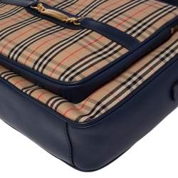Burberry Blue/Beige 1983 Knight Check Canvas and Leather Camera Bag