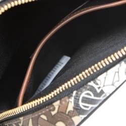 Pre Owned Burberry Bridle Brown Coated Canvas and Leather Thornton Crossbody Bag