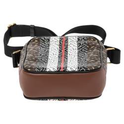 Pre Owned Burberry Bridle Brown Coated Canvas and Leather Thornton Crossbody Bag