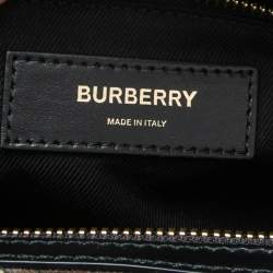 Burberry Bridle Brown Coated Canvas Medium Kennedy Duffle Bag