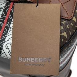 Burberry Bridle Brown Coated Canvas Medium Kennedy Duffle Bag