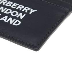 Pre Owned Burberry Black Leather Card Holder 
