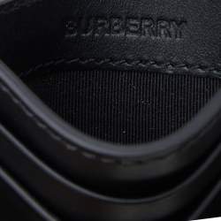 Pre Owned Burberry Black Leather Card Holder 