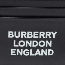 Pre Owned Burberry Black Leather Card Holder 