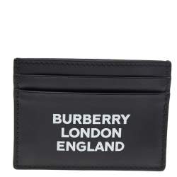 Pre Owned Burberry Black Leather Card Holder 