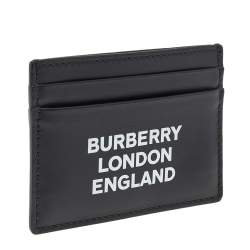 Pre Owned Burberry Black Leather Card Holder 