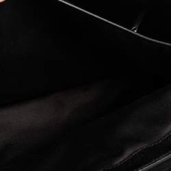 Pre Owned Burberry Black/Blue Check PVC and Leather Large Burleigh Messenger Bag