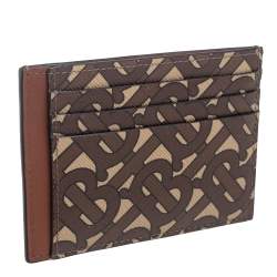 Burberry Brown/Beige Bridle Canvas Chase Card Case