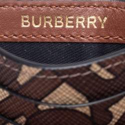 Burberry Brown/Beige Bridle Canvas Chase Card Case