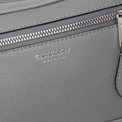 Pre Owned Burberry Grey Leather and Nylon West Belt Bag