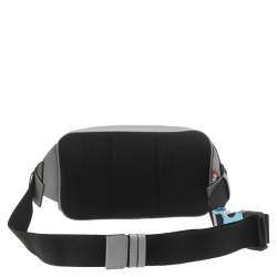 Pre Owned Burberry Grey Leather and Nylon West Belt Bag