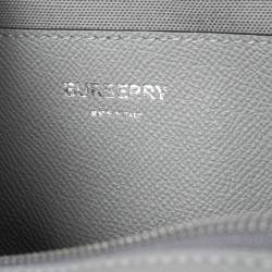 Pre Owned Burberry Grey Leather and Nylon West Belt Bag