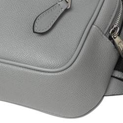 Pre Owned Burberry Grey Leather and Nylon West Belt Bag