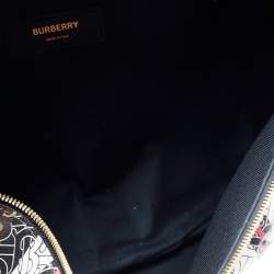 Burberry Brown/White TB Monogram Stripe Coated Canvas Extra Large Belt Bag