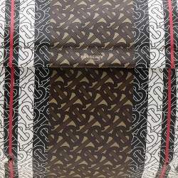 Burberry Brown/White TB Monogram Stripe Coated Canvas Extra Large Belt Bag