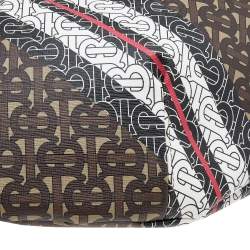 Burberry Brown/White TB Monogram Stripe Coated Canvas Extra Large Belt Bag
