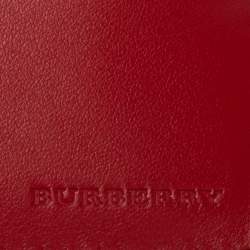 Burberry Red Perforated Leather Bill Bifold Wallet